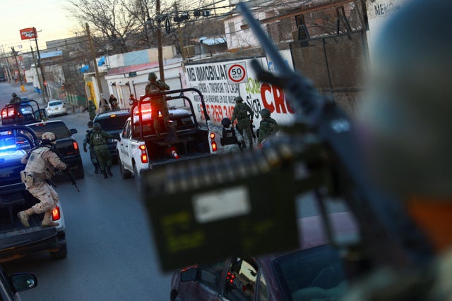 Mexican Army and National Guard members take part in the "Operation Juarez" aimed at reducing violence in Ciudad Juarez