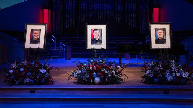 Burnsville, Minn. slain police officers and paramedic memorial service funeral 