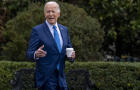 President Biden walks out of the White House on Wednesday, Feb. 28, 2024, to board Marine One. 