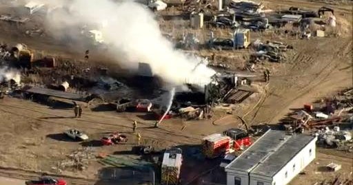 Large fire burning in Dacono CBS Colorado