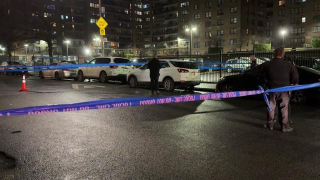 Crime scene tape blocks off a Brooklyn street. 