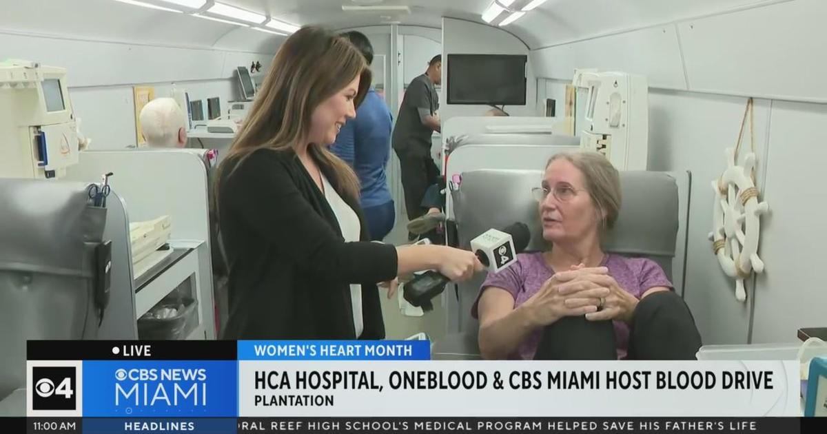 HCA Florida Healthcare, OneBlood, CBS News Miami host blood push