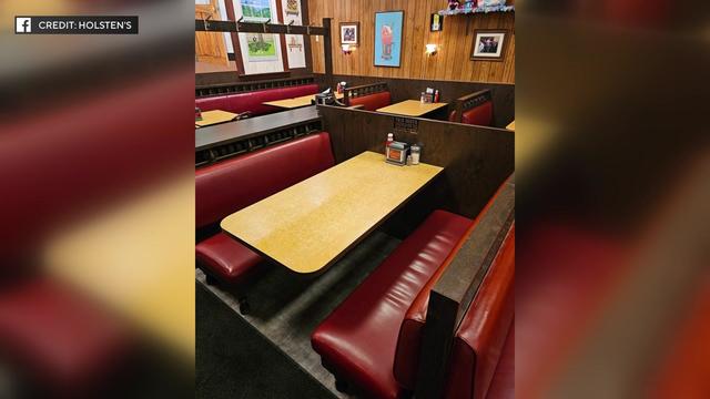 A photo of the restaurant booth where Tony Soprano sat in the final scene of "The Sopranos" series finale 