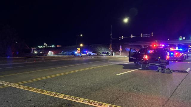 Generic police lights and yellow police tape at crime scene 