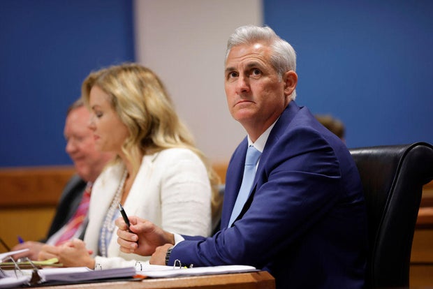 Attorney John Merchant looks on during a hearing in Fulton County Courthouse on March 1, 2024 in Atlanta.