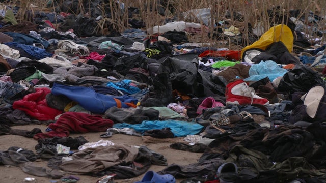 Clothing left behind by migrants 