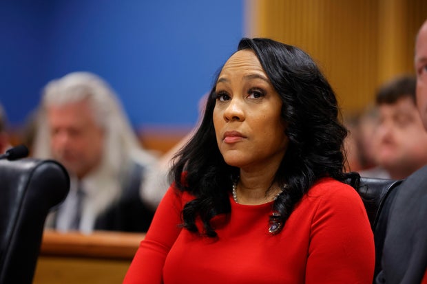 Fulton County District Attorney Fani Willis looks on during a hearing on March 1, 2024, in Atlanta.