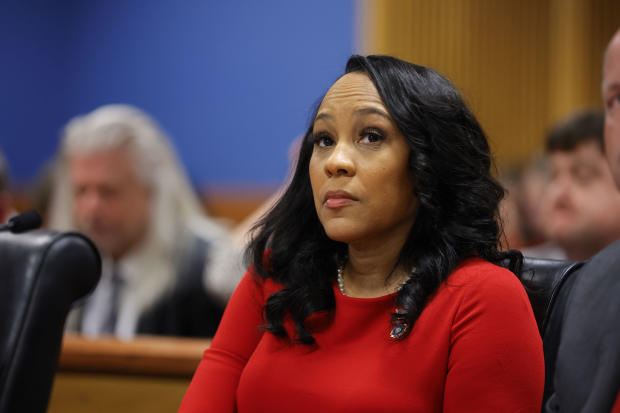 Fulton County District Attorney Fani Willis looks on during a hearing on March 1, 2024, in Atlanta. 
