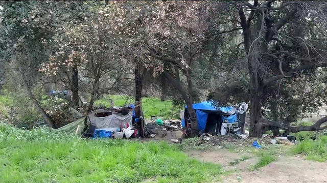 Homeless encampment along San Jose creek 