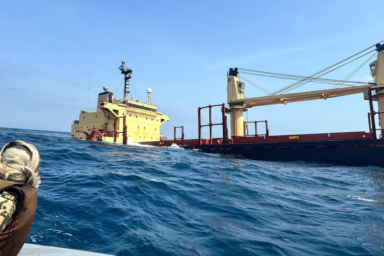 A ship earlier hit by Yemen's Houthi rebels sinks in the Red Sea, the ...
