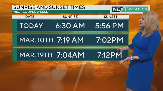 Upcoming sunrise and sunset times 