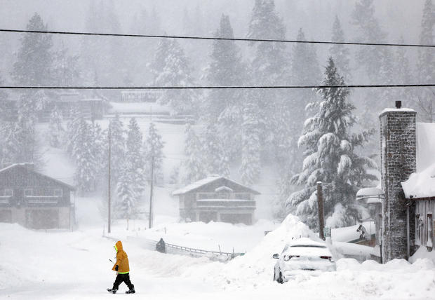 Blizzard Conditions, And Snow Of Up To 12 Feet Expected In California's Sierra Nevada 