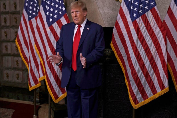 Former President Donald Trump Speaks At Mar-a-Lago In Florida