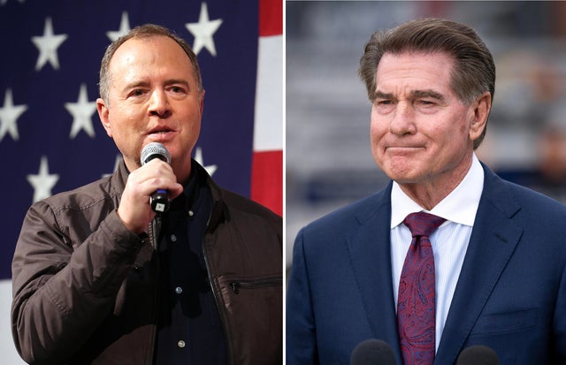 Rep. Adam Schiff, left, and Steve Garvey 