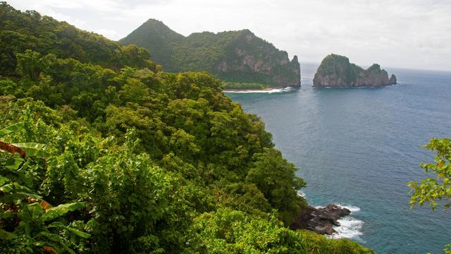 The coastline of Vaiava Natural National Monument is seen in Vatia Bay, Tutuila Island, American Samoa. 