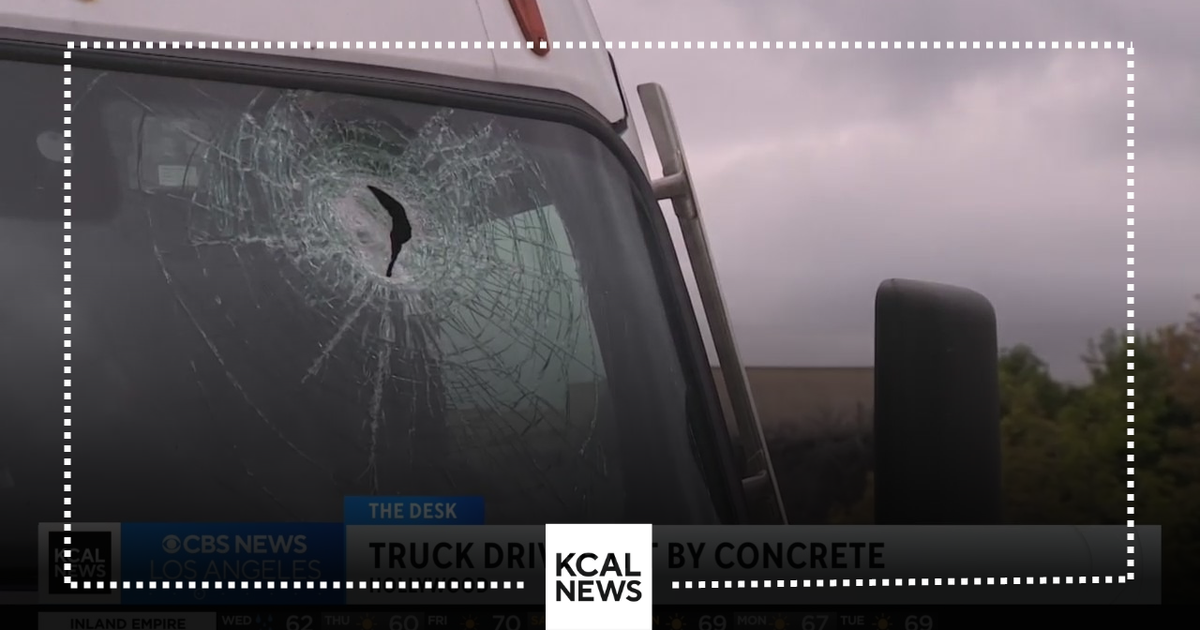 Big rig driver hit by chunk of concrete while driving on 101 Freeway ...