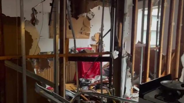 The interior of a Bronx apartment that has suffered severe fire damage. 