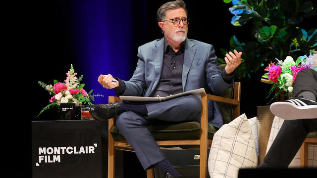 Stephen Colbert speaks onstage during "An Evening with Stephen Colbert and Jim Gaffigan" at Newark's NJPAC as part of the inaugural North to Shore Festival and presented by Montclair Film at NJPAC – Prudential Hall on June 24, 2023 in Newark, New Jersey. 
