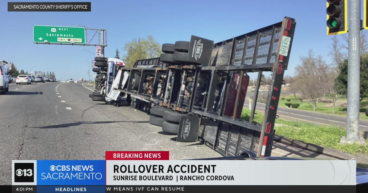 Rollover crash briefly impacts traffic on Sunrise Boulevard in Rancho ...