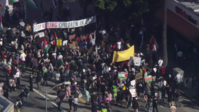 Protesters flood streets of Hollywood ahead of Oscars - CBS Los Angeles