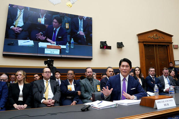 Robert Hur testifies before the House Judiciary Committee on Tuesday, March 12, 2024. 