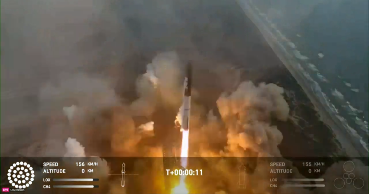 SpaceX lanceert zijn Super Heavy-Starship-raket tijdens zijn derde testvlucht