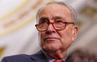 Senate Democratic Leader Chuck Schumer speaks to the media during a weekly press conference in the Capitol Building in Washington DC on Tuesday, March 12, 2024. 