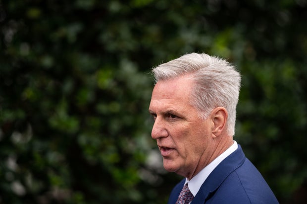 Rep. Kevin McCarthy appears outside of the White House on Nov. 29, 2022.