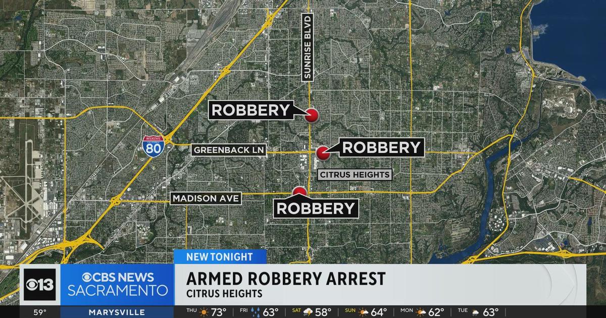 Arrest made in string of armed robberies in Citrus Heights - CBS Sacramento