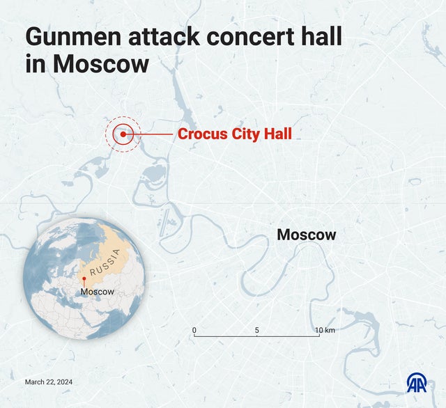 Gunmen attack concert hall in Moscow