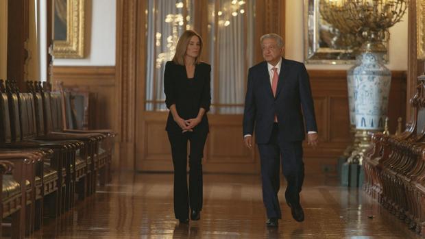 Sharyn ALfonsi and Mexican President Andrés Manuel López Obrador 