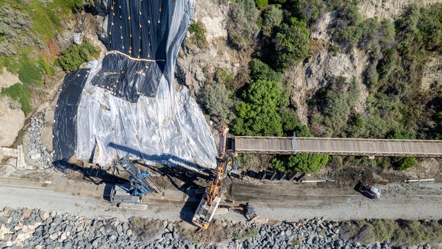 Ariel view of Mariposa Bride Landslide Repair in San Clemente, CA 
