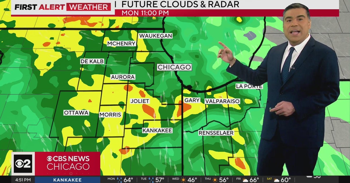 Widespread rain expected Monday night across Chicago area - CBS Chicago