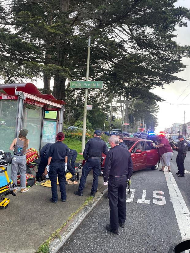 San Francisco Fulton Street bus shelter crash 