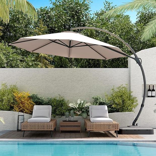 LAUSAINT HOME Outdoor Patio Umbrella with Base Included 