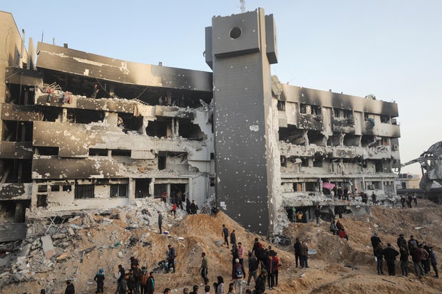 Aftermath of a two-week Israeli operation at Al Shifa Hospital and the area around it