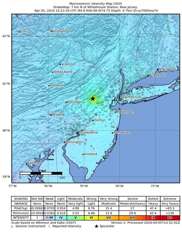 Earthquake map 