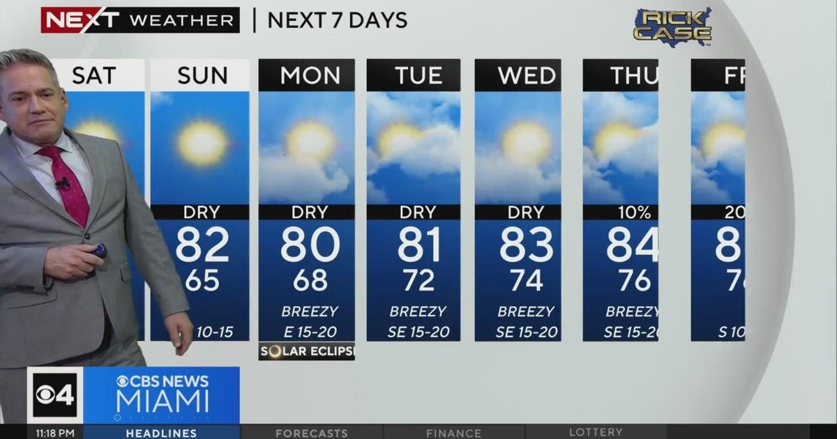 Miami weather for Friday 4/5/24 11PM - CBS Miami