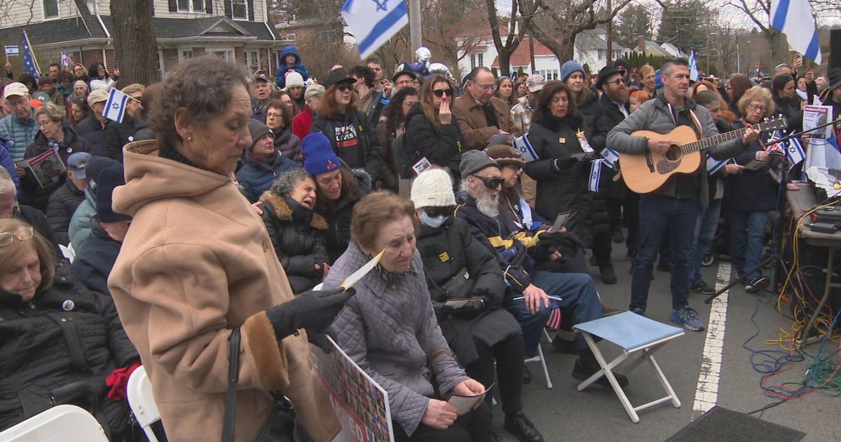 Wall of Israeli hostage posters rededicated in Newton after getting vandalized - Vimarsana News