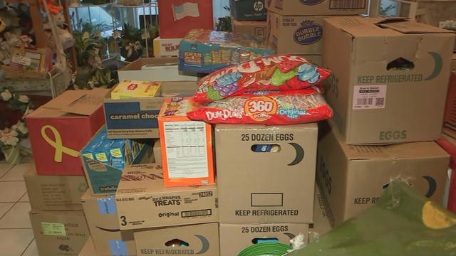 Donations for Operation Yellow Ribbon's "Fill-a-Bus" fundraiser 