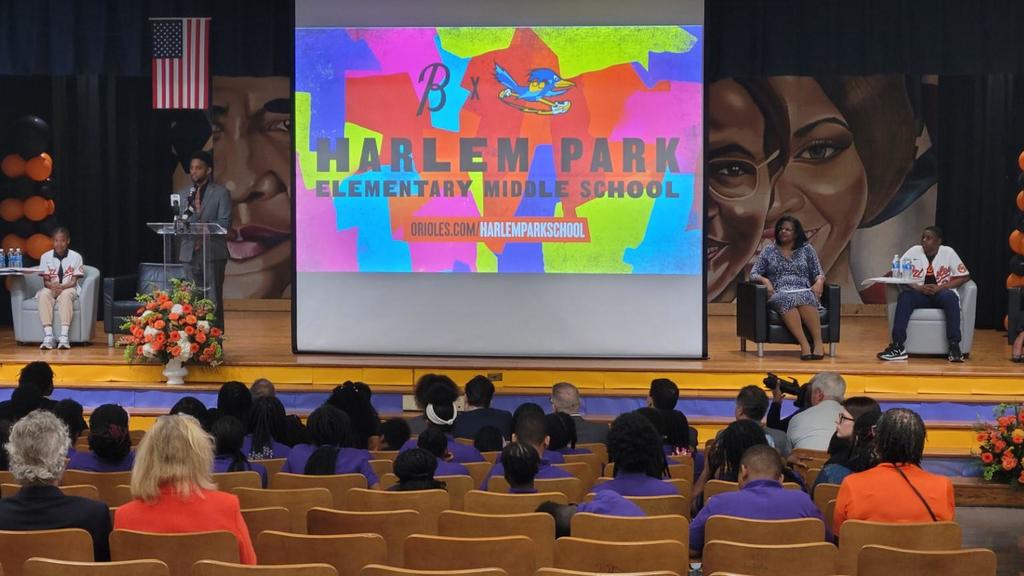 Baltimore Orioles "adopt" Harlem Park Elementary School to provide
resources, opportunities