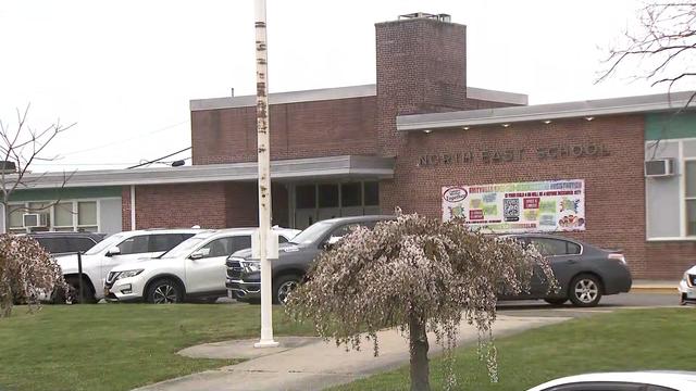 The exterior of Northeast Elementary in Amityville, Long Island 