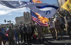 Iran-Burning Flags Of The U.S. And Israel 