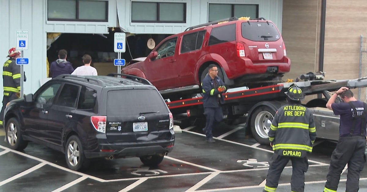 Driver crashes through Attleboro cannabis store, 3 hurt