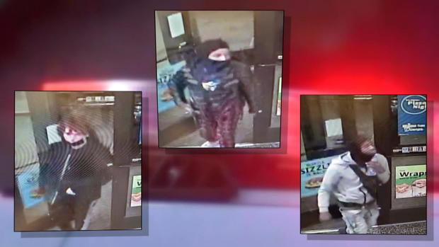 Three photos of suspects in the carjacking 