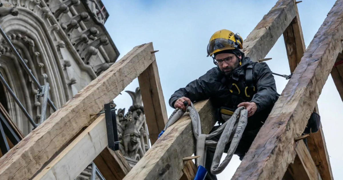 5 years after fire ravaged Notre Dame, an American carpenter is helping rebuild Paris' iconic cathedral