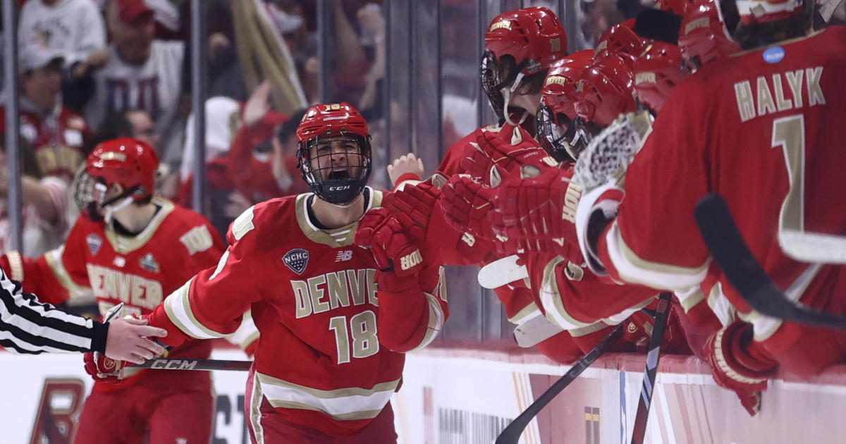 The University of Denver men's hockey team wins the national championship against Boston College