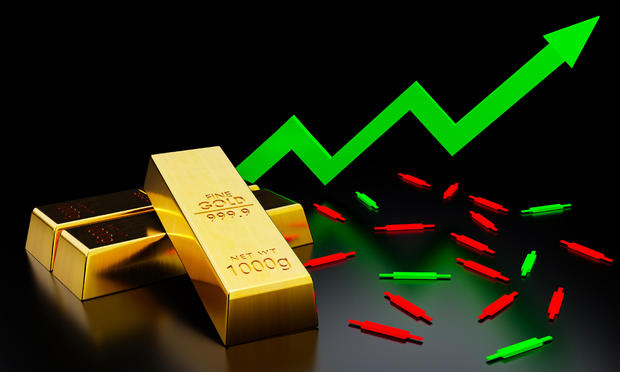 Gold bar 9999 on black background in forex trading Popular in the investment of investors during various crises of the world like war 3 D rendering,Romania 