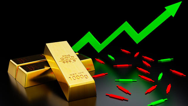Gold bar 9999 on black background in forex trading Popular in the investment of investors during various crises of the world like war 3 D rendering,Romania 