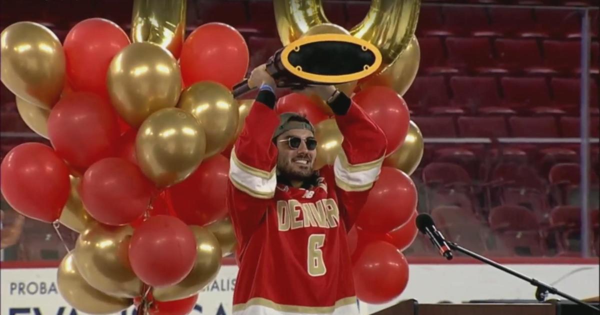 Watch Denver Pioneers 2024 NCAA hockey championship celebration CBS